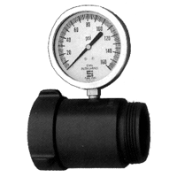 WFR In-line flow/test pressure adapter w/gauge