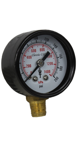 Gauge only Dry - 2.5" Face (0-160 psi) 1/4" bottom inlet