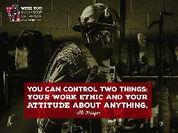 Quote: You can control two things: your work ethic and your attitude about anything . -Ali Krieger