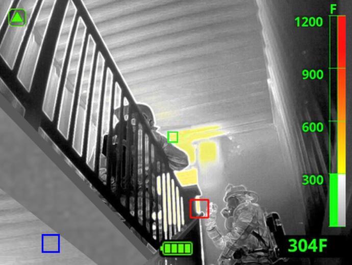 Thermal imager screenshot featuring hot & cold detector